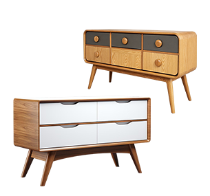 Retro timber drawer units
